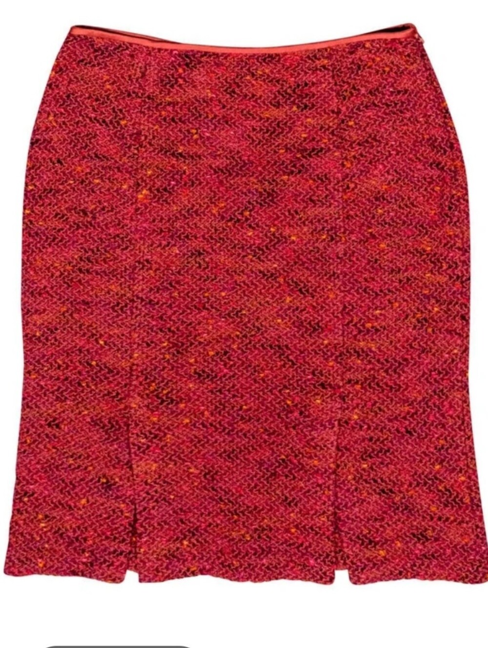 St. John Coral-Tone Multicolor Knit Pencil Skirt